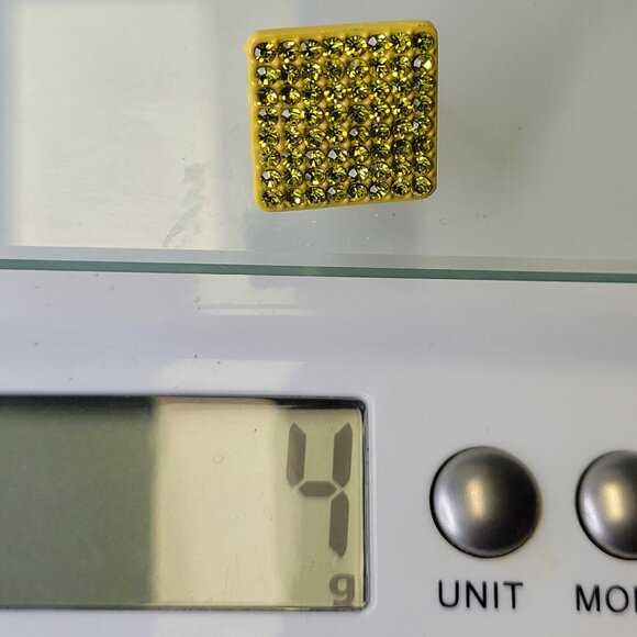 Square Yellow Earrings - Picture 7 of 7